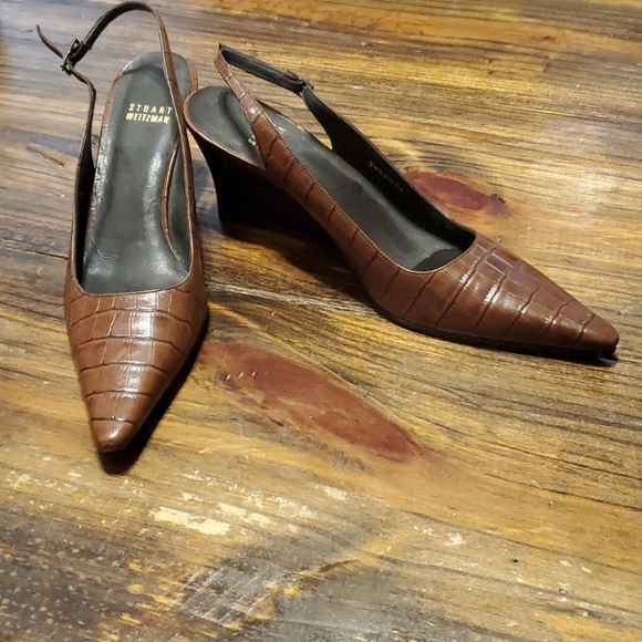 Stuart Weitzman Brown Leather Wedges Size 8 N